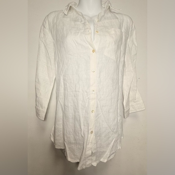 Kyla Seo Tops - Women's White Button-Up Top